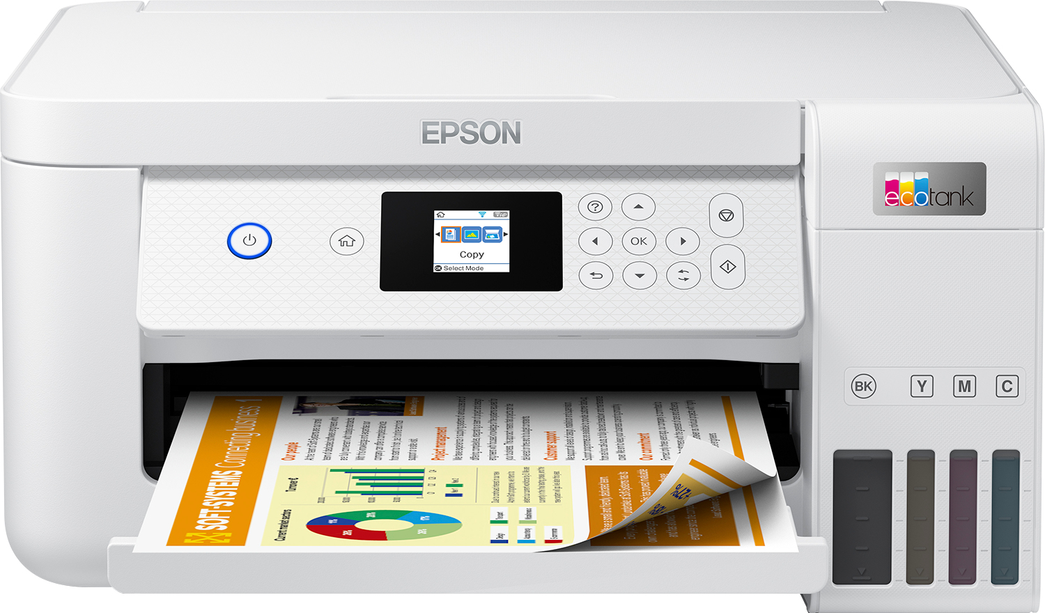 Printer Inkjet EPSON EcoTank ET-2856 Wit AIOFlat Kleur A4
