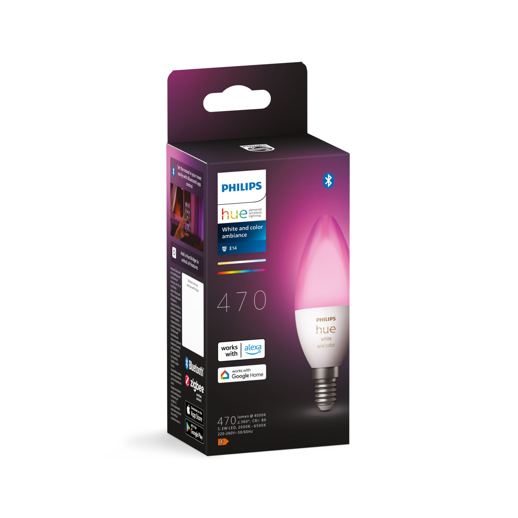 Lamp PHILIPS HUE White Color Ambiance E14