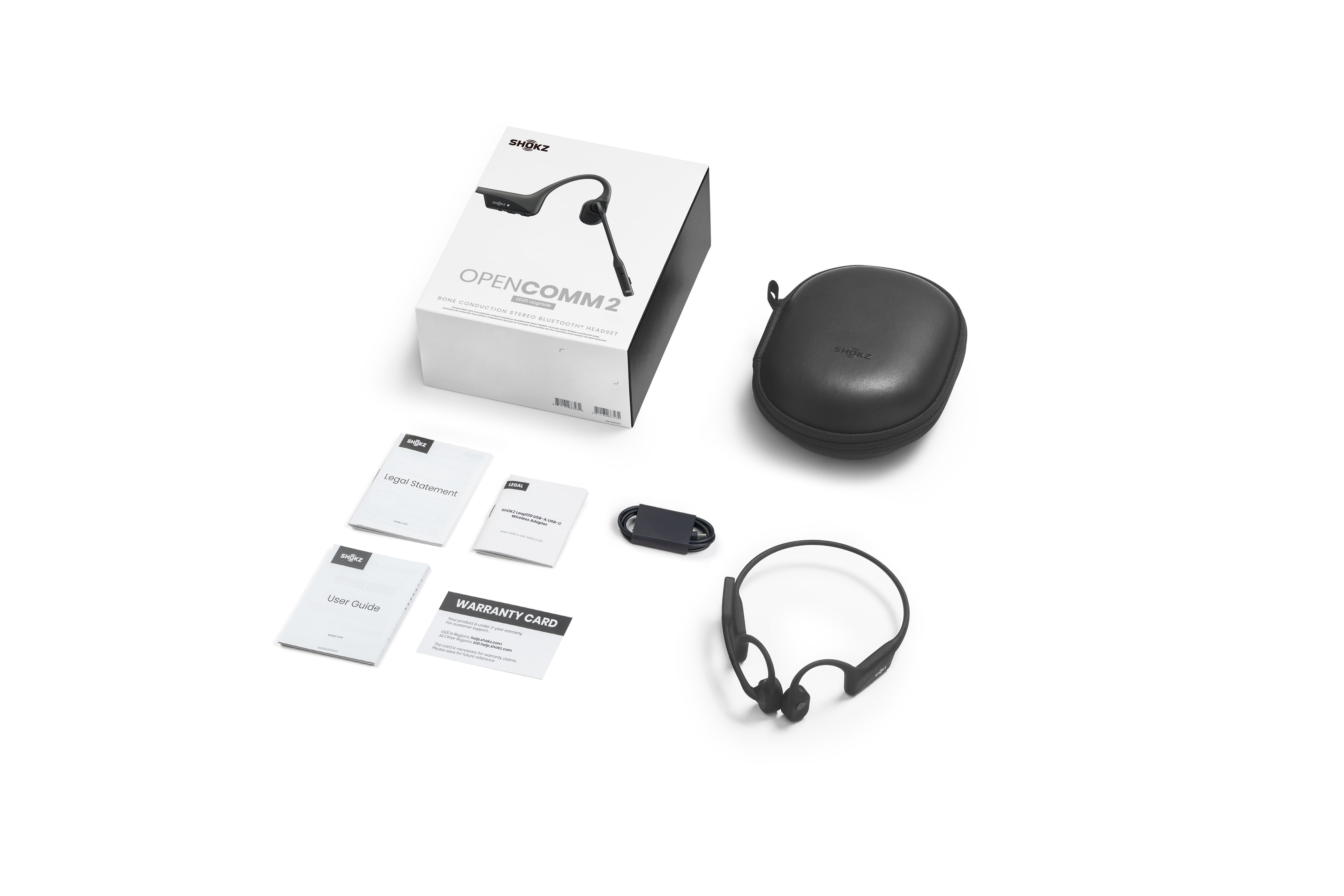 Hoofdtelefoon SHOKZ OpenComm 2 zwart - 2025 upgrade - bone conduction