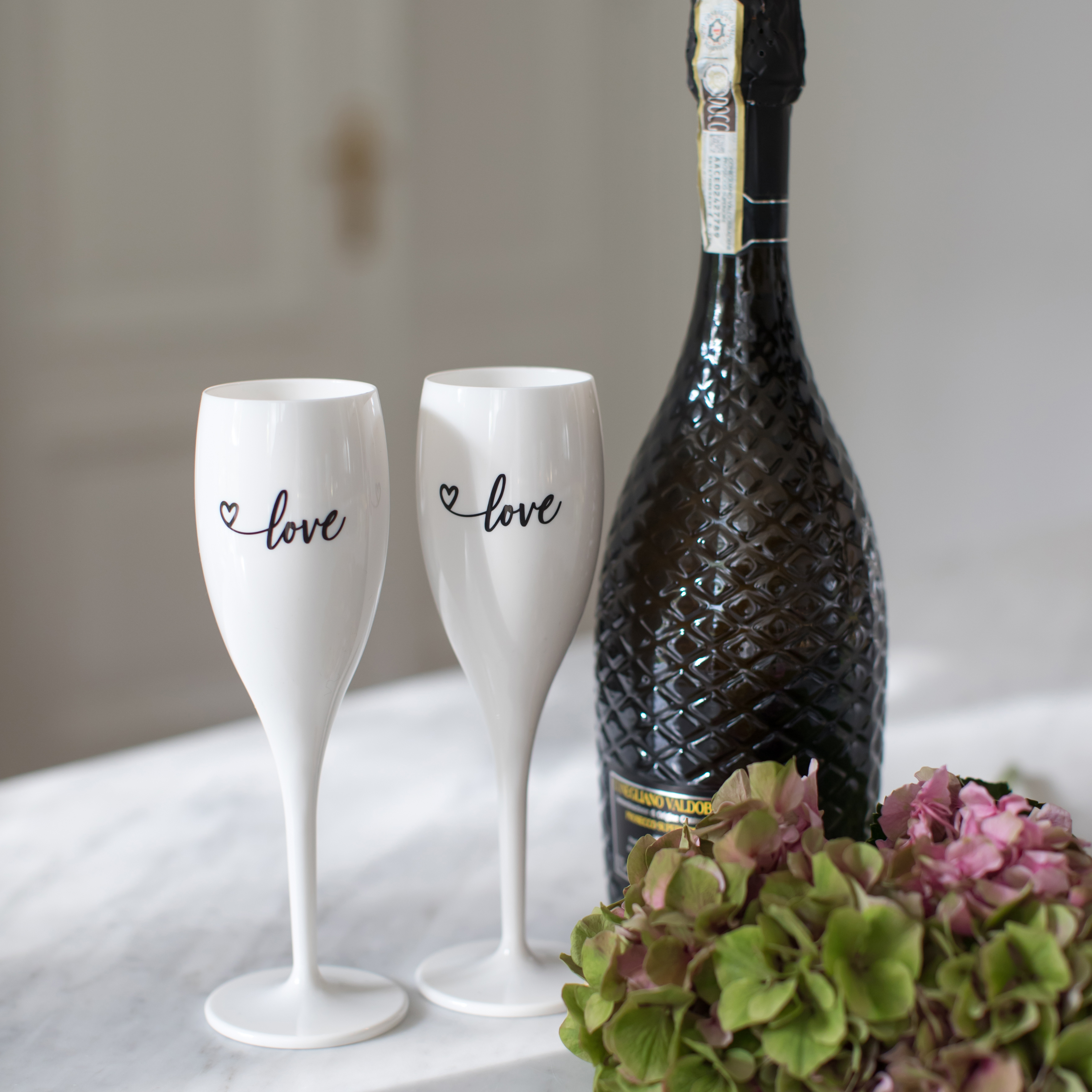 Glas KOZIOL 3439525 Cheers Love 2.0 White 100ml