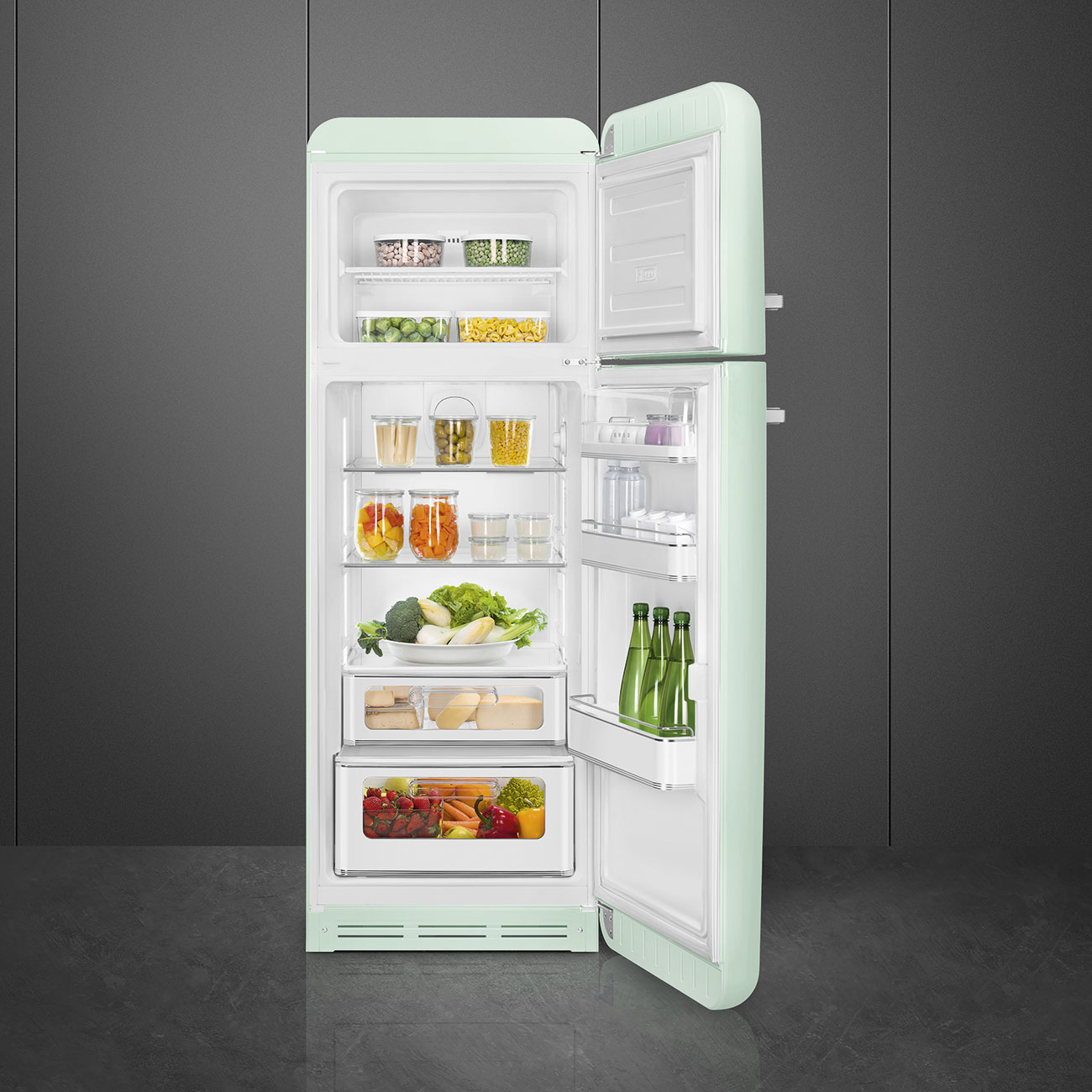 Combi-Koelkast SMEG FAB30RPG6 50's Style / C / 222L+72L / 172cm / pastelgroen