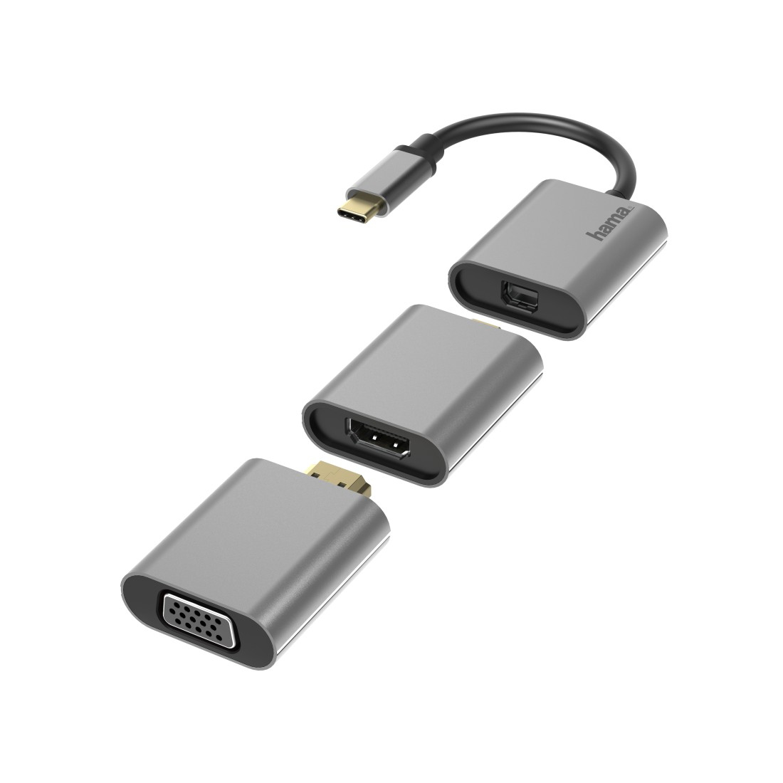 Hama Adaptateur 6 en 1, Connect2Go, USB-C, Mini-DisplayPort, HDMI?, VGA