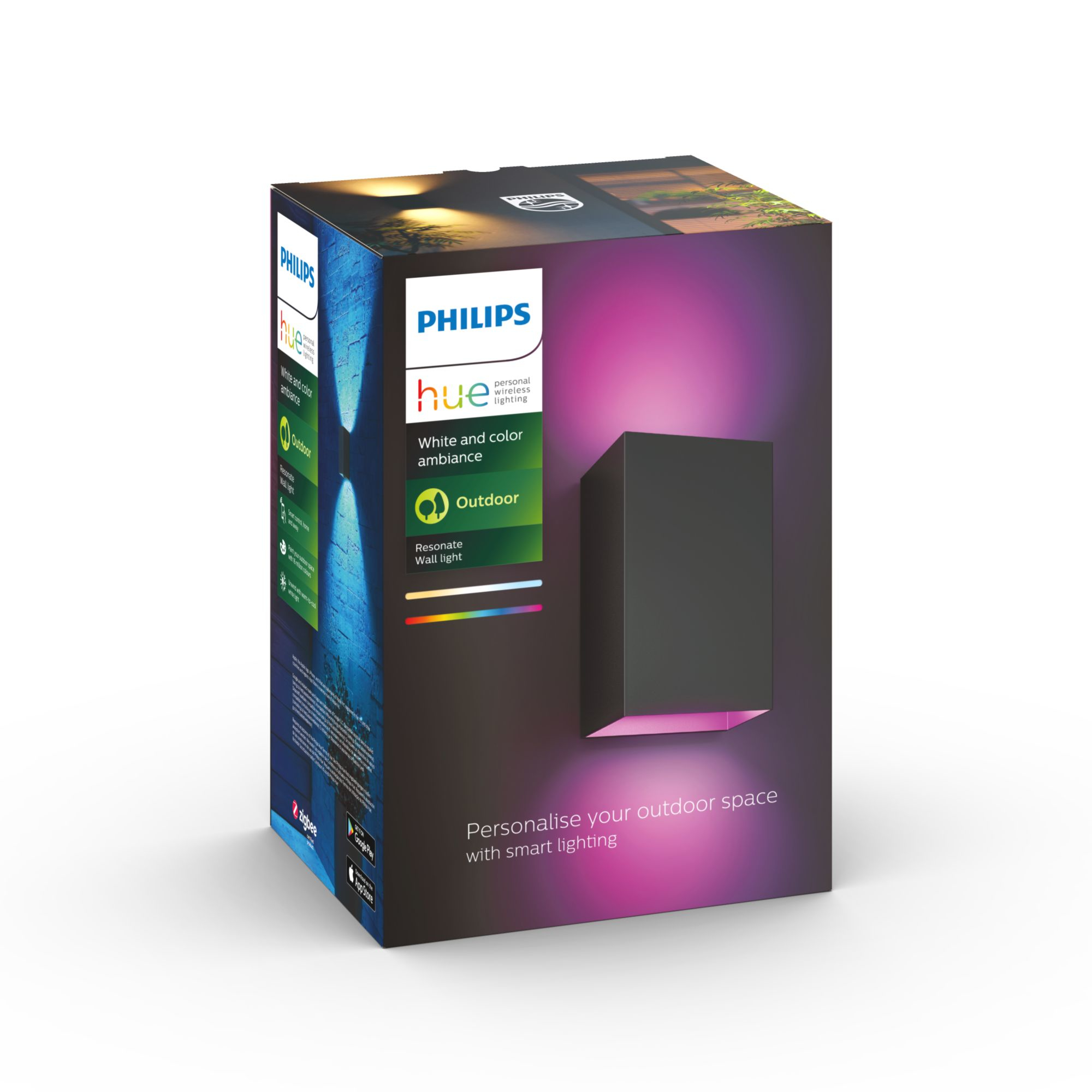 Outdoor PHILIPS HUE Resonate Wandlamp Zwart (Basis)
