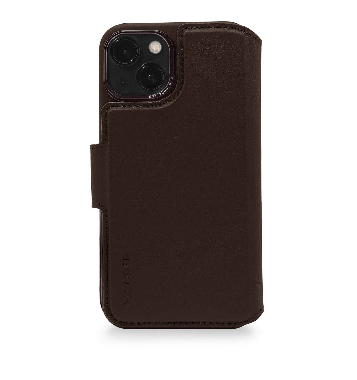 Decoded iPhone 14 Max, housse wallet amovible cuir, brun chocolat