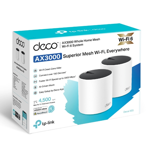 TP-Link Deco X55 Mesh Wi-Fi 6 - 2-PACK