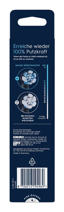 Opzetborstel ORAL-B 172512 iO / ultieme reiniging / 4 stuks / zwart