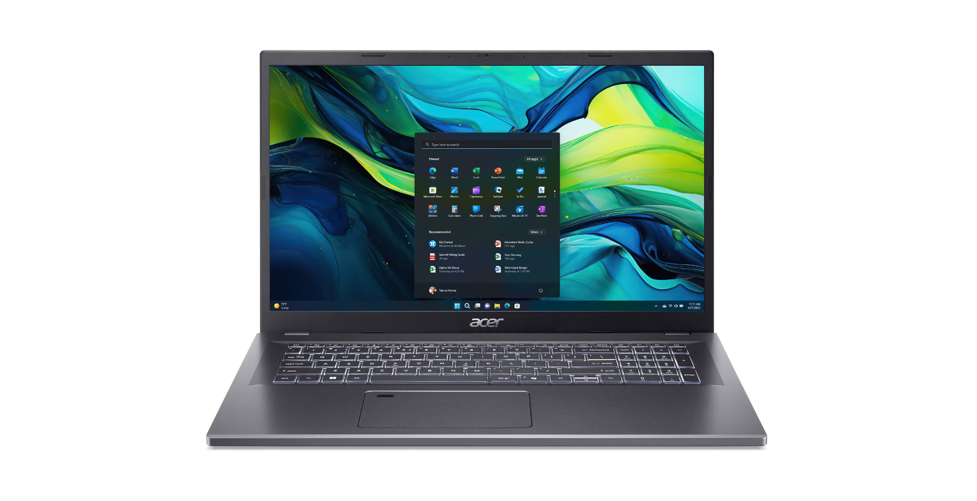 Laptop Acer Aspire A17-51M-56BC i5 17.3" FHD 16GB 512GB Grijs