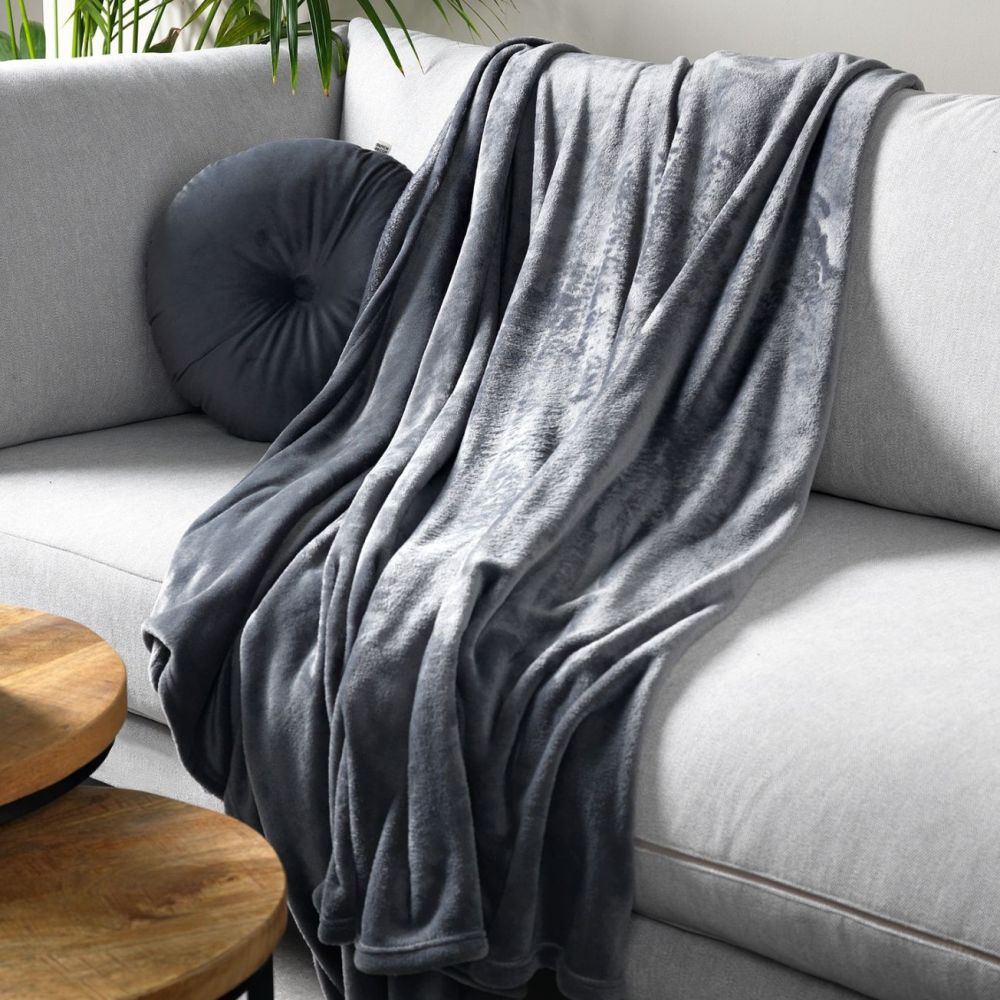 Plaid Dutch Decor HARVEY Charcoal Grey 150x200cm