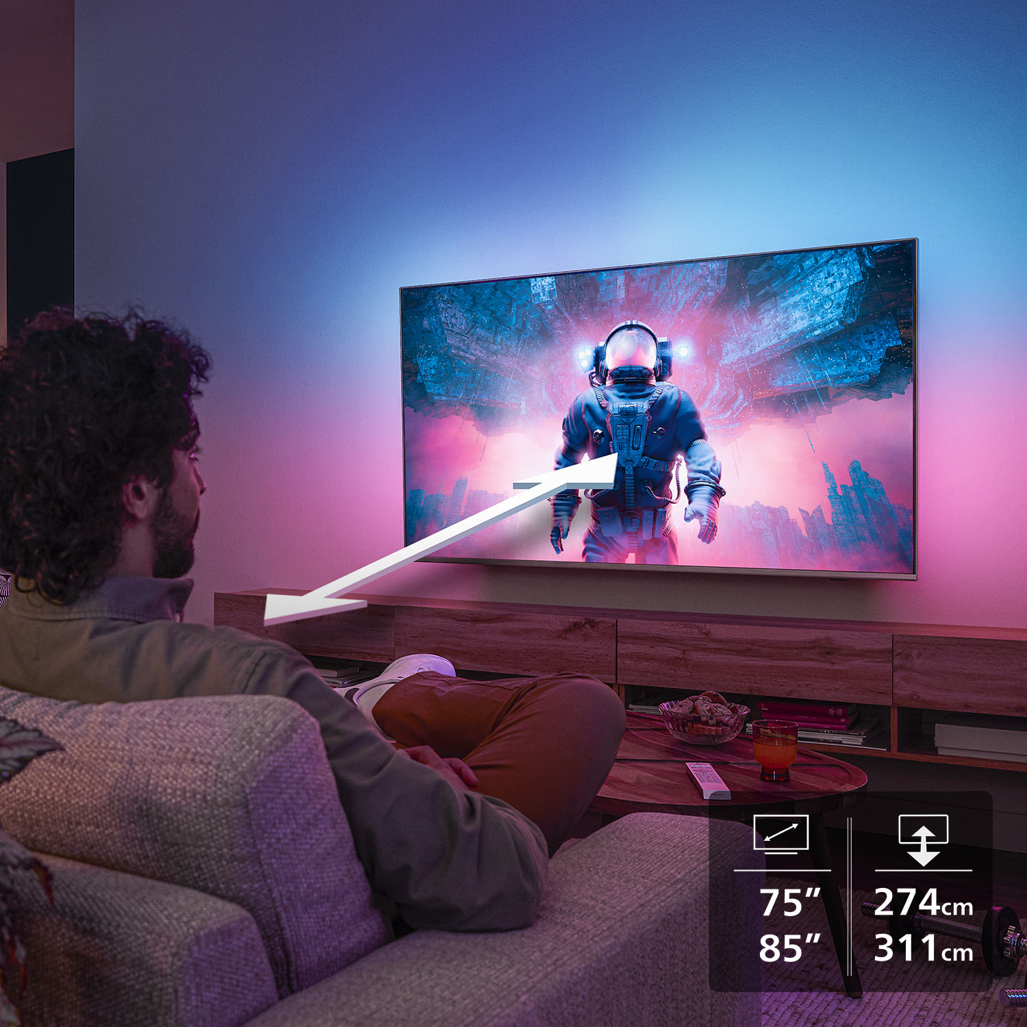 Philips 8500 series 85PUS850012 2,16 m (85") 4K Ultra HD Smart TV Wifi Zwart