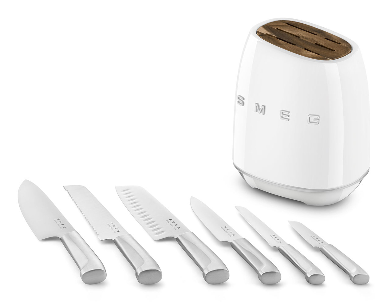 Messenblok SMEG KBSF02WH met 6 RVS-messen / wit