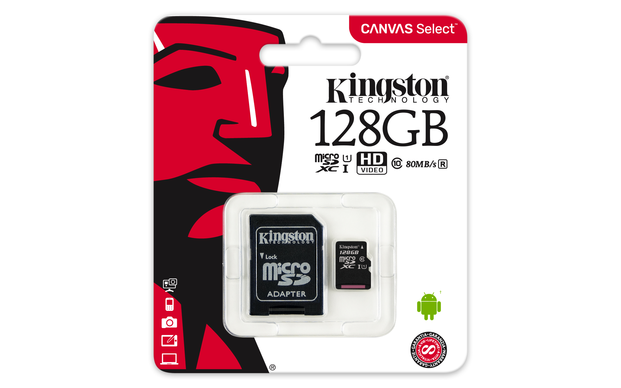 Kingston Technology Canvas Select 128 GB MicroSDXC UHS-I Klasse 10
