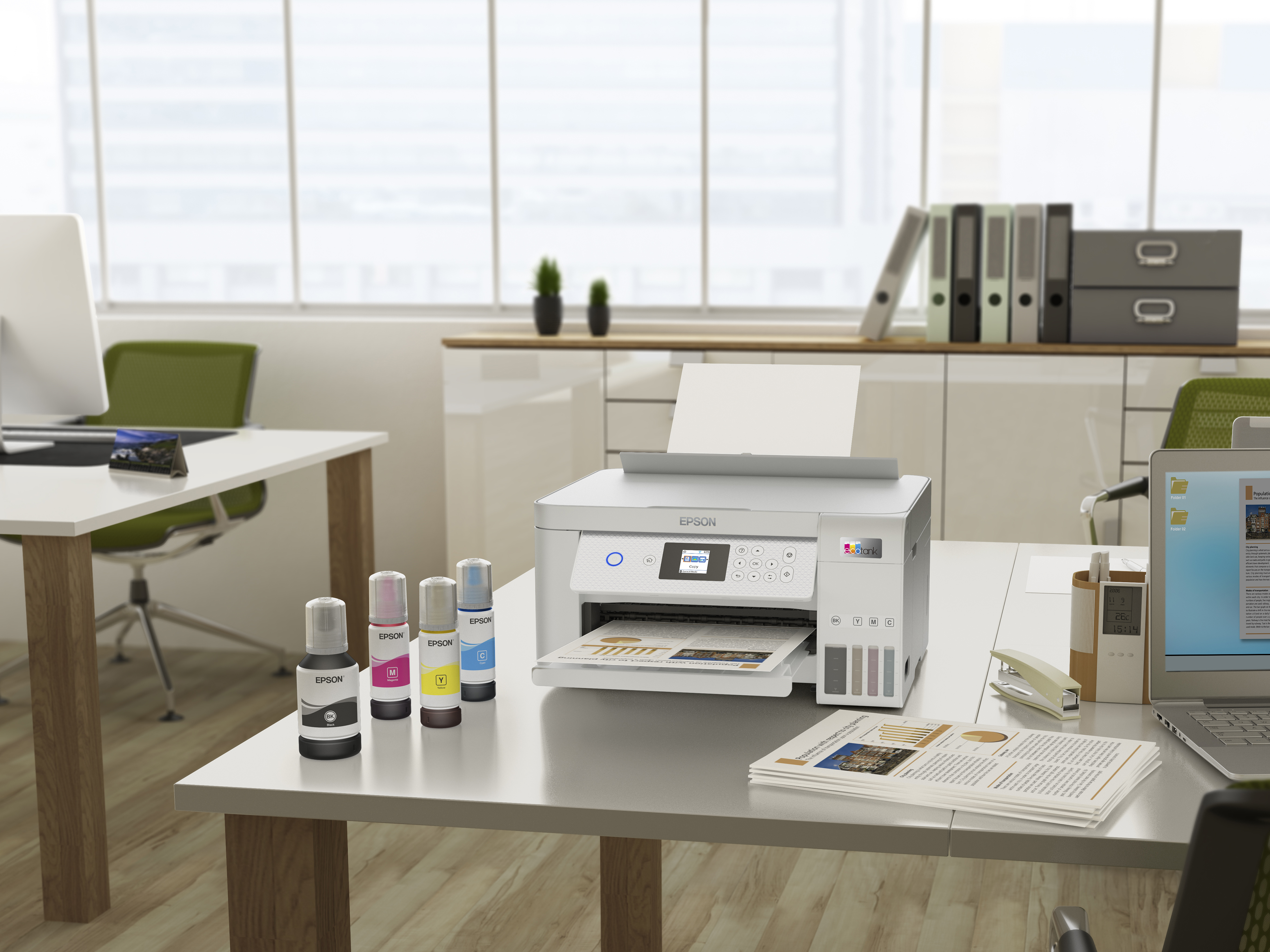 Printer Inkjet EPSON EcoTank ET-2856 Wit AIOFlat Kleur A4