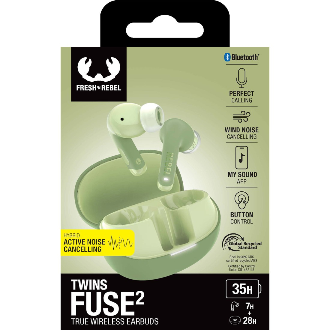 Oordopjes FRESH N REBEL Twins Fuse 2 wild green