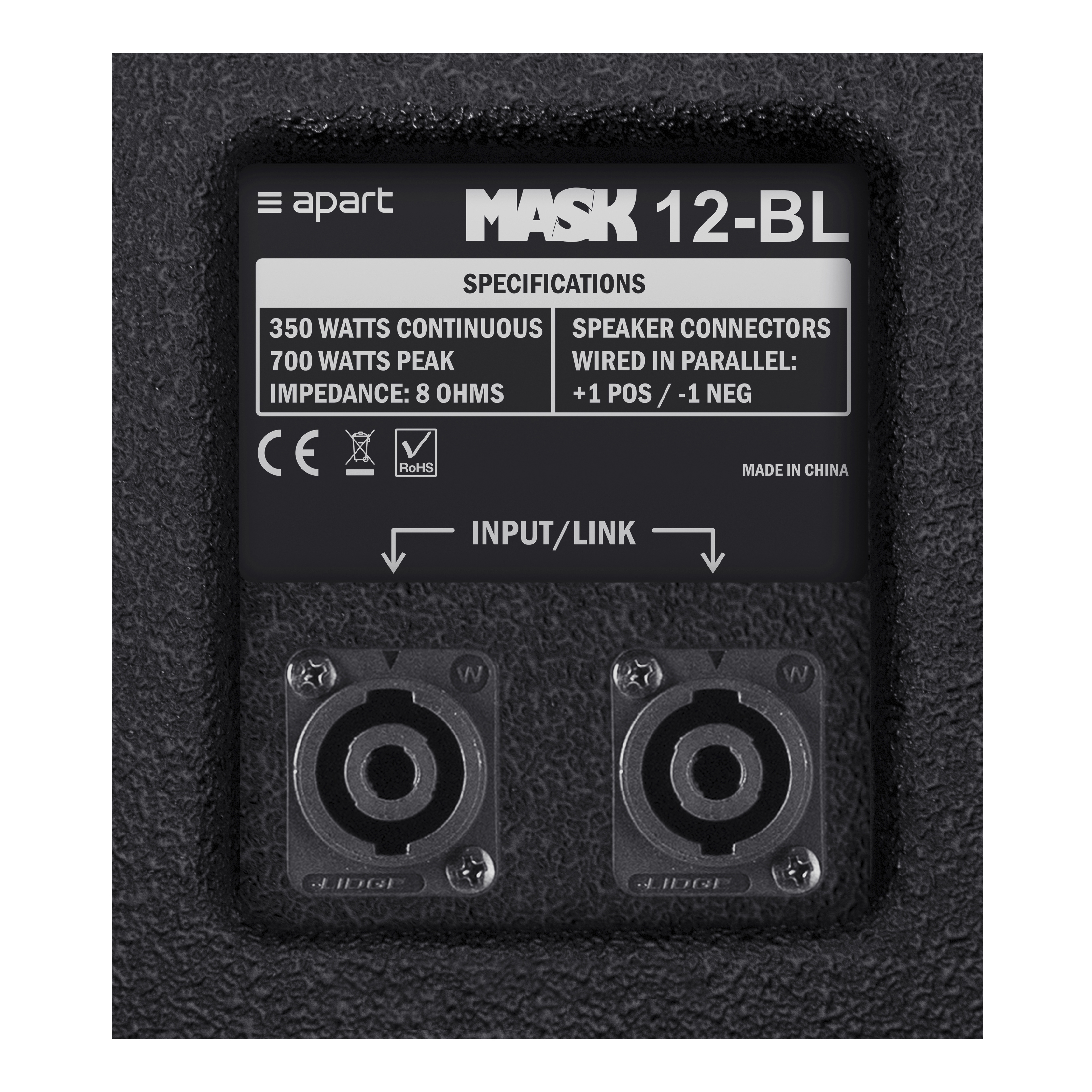 Luidspreker APART MASK12-BL zwart per stuk