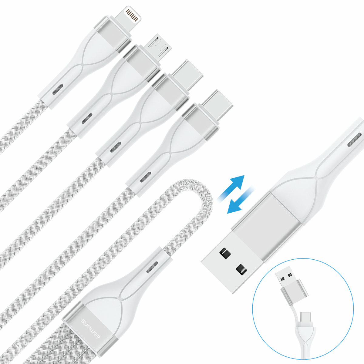 Laadadapter 4Smarts Charger PD Plug Dual 45W GaN 2xC White