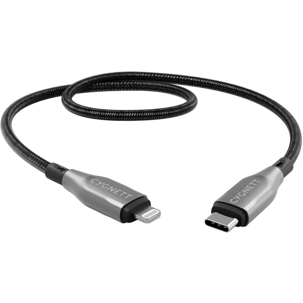 Kabel Cygnett Armoured Braided Lightning to USB-C 50cm Black