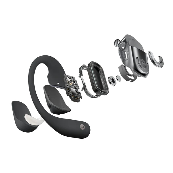 SHOKZ OpenFit 2+ Hoofdtelefoons Draadloos oorhaak, In-ear Oproepen/muziek Bluetooth Zwart