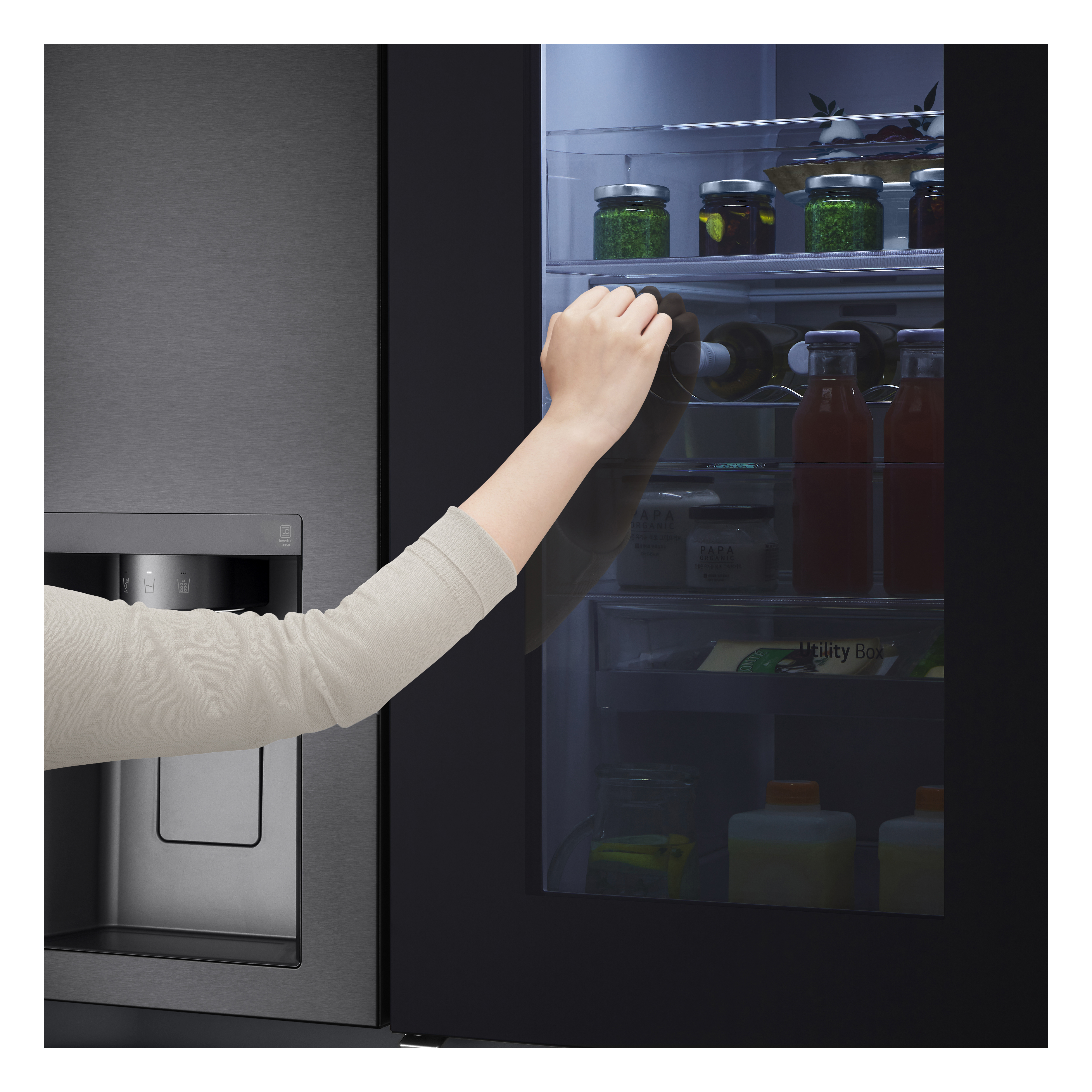 LG InstaView GSXV91MCAE frigo américain Pose libre 635 L E Noir