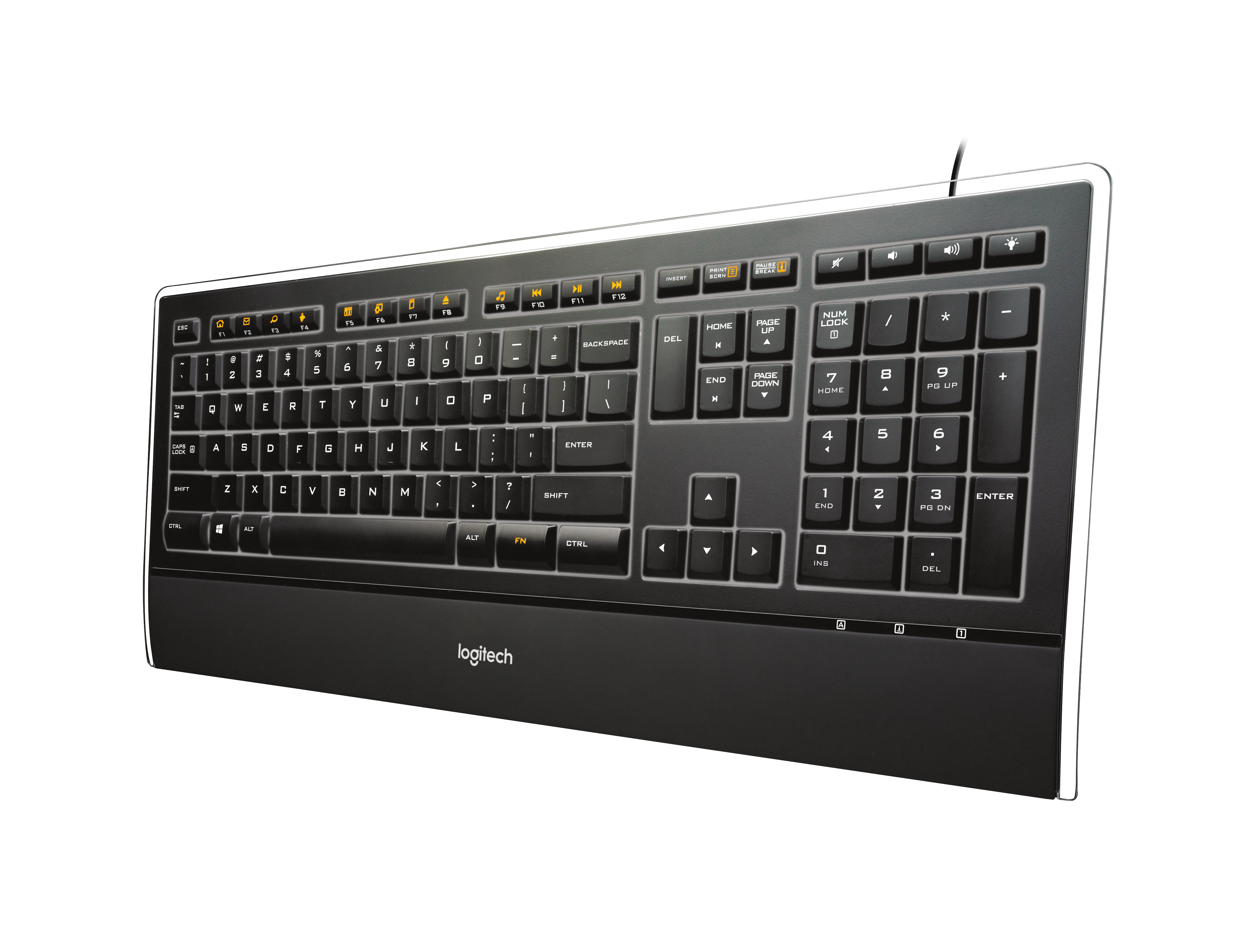 Logitech Illuminated Keyboard k740 clavier Bureau USB AZERTY Français Noir
