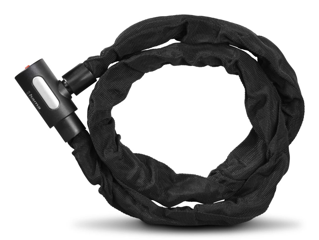 Fiets-kettingslot (met lichtsleutel) Hama 120cm Zwart