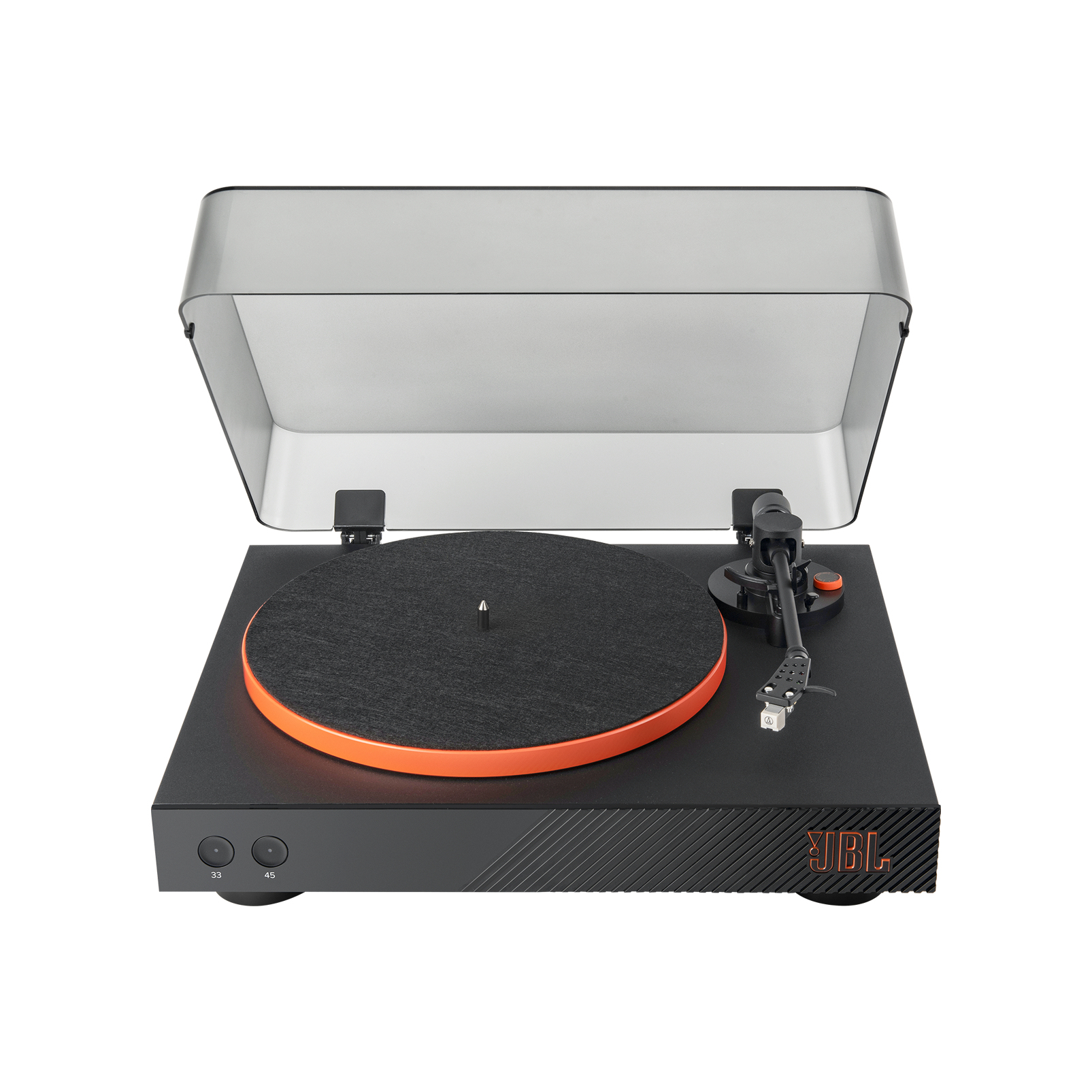 JBL SPINNERBTBLKEU BLUETOOTH TURNTABLE BLACK AND ORANGE