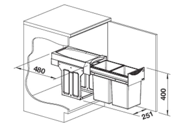 Afvalsorteersysteem BLANCO 526376 Botton II 30/2