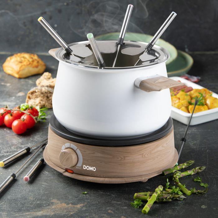 Fondue Domo DO736F - 8P - houtlook/wit - 1500 W 