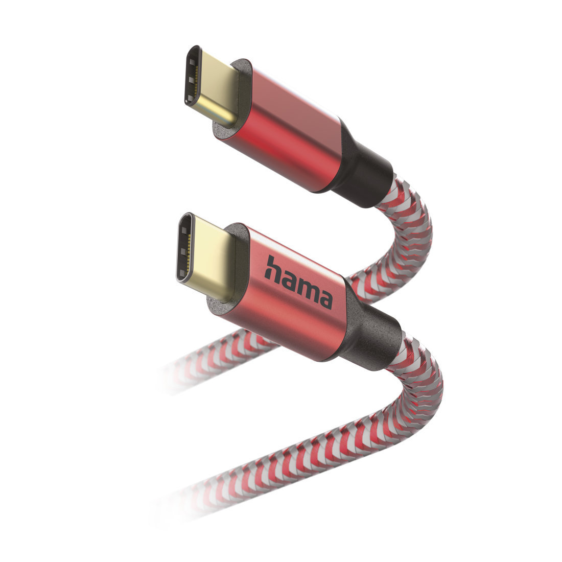 Kabel USB HAMA Reflective USB-C > USB-C 1.5M Rood