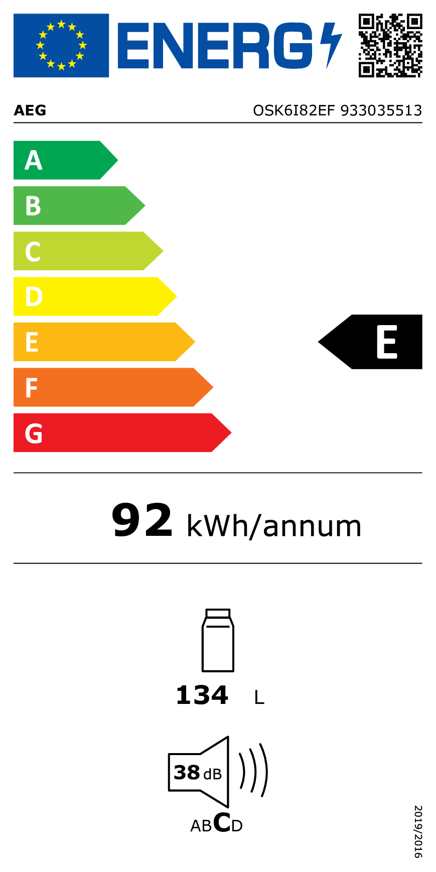 AEG RÉFRIGÉRATEUR ENCASTRABLE OSK6I82EF
