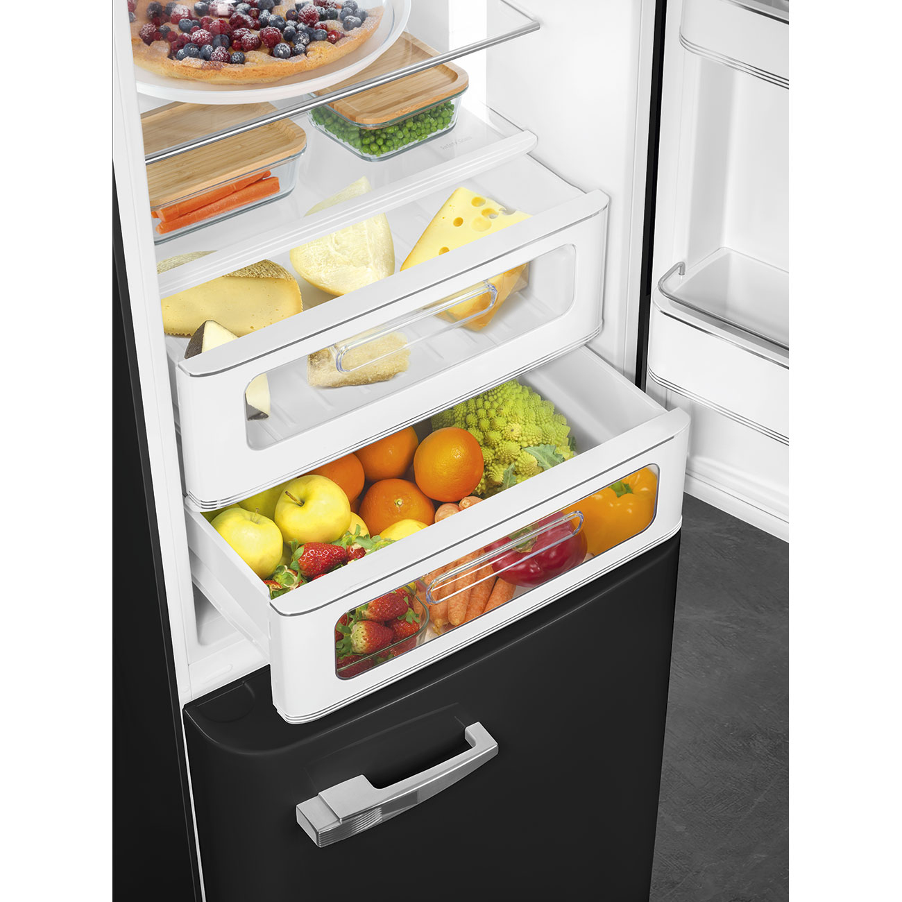 Smeg FAB32RBL5 réfrigérateur-congélateur Pose libre 331 L D Noir