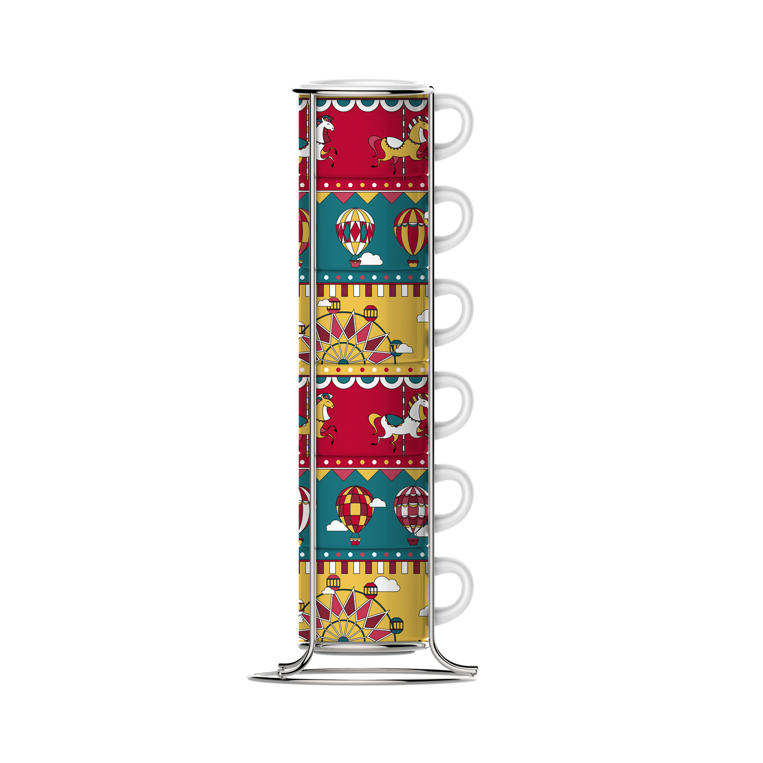 Koffietas BIALETTI NGD24003 Winter Wonderland - set/6 - stapelbaar / multicolor