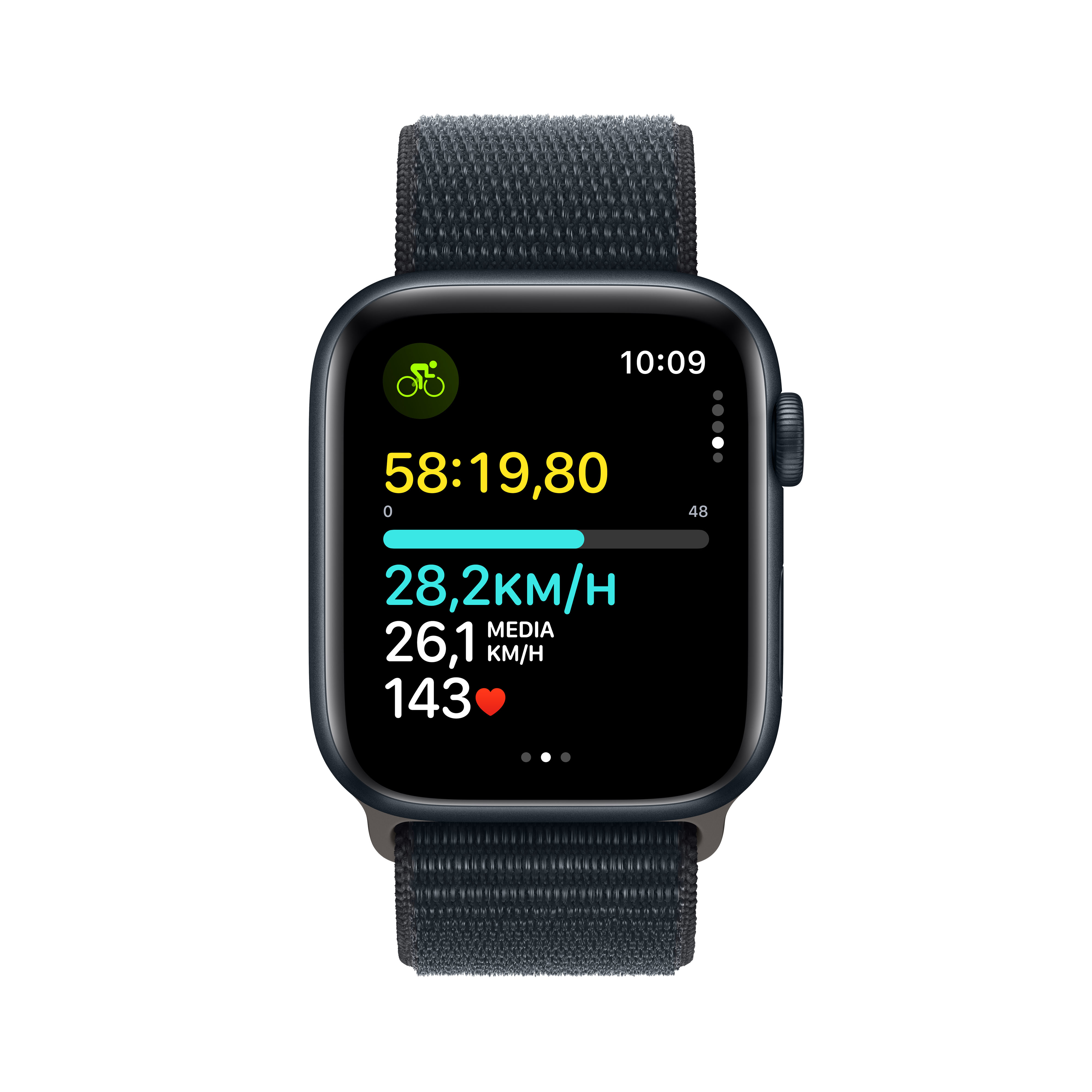 Apple Watch SE OLED 44 mm Numérique 368 x 448 pixels Écran tactile Noir Wifi GPS (satellite)