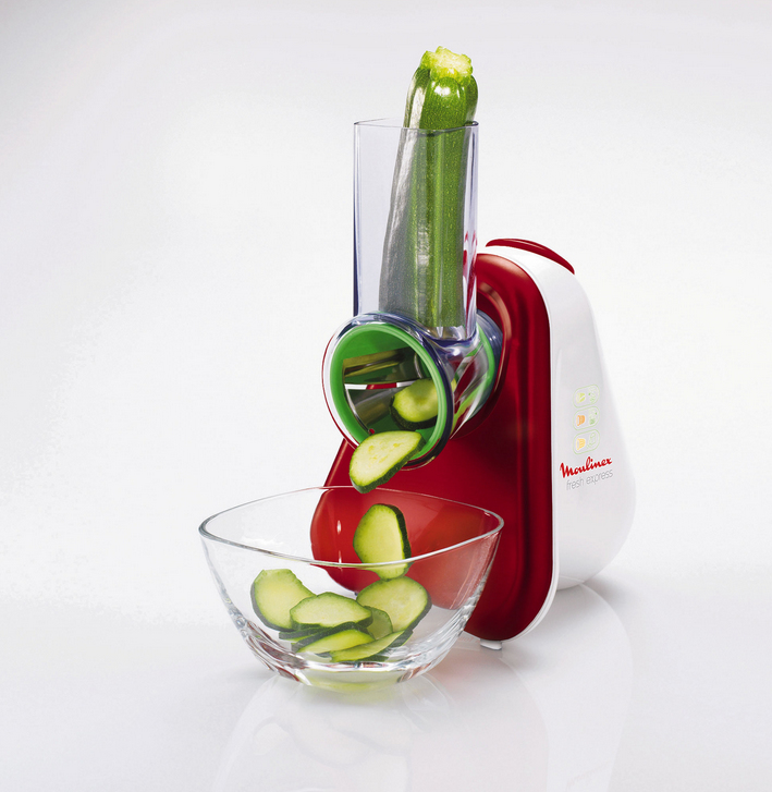 Moulinex Fresh Express + Râpe électrique et spiraliseur Rouge, Blanc