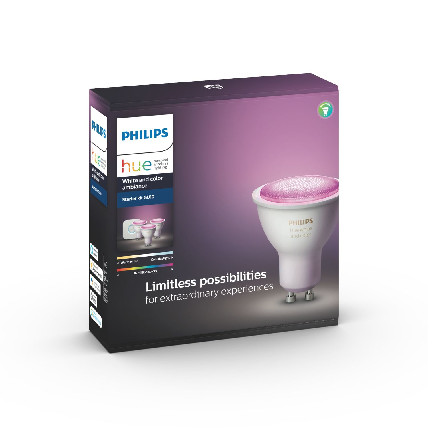 Starterkit PHILIPS HUE White Color Ambiance GU10 x3 + Bridge