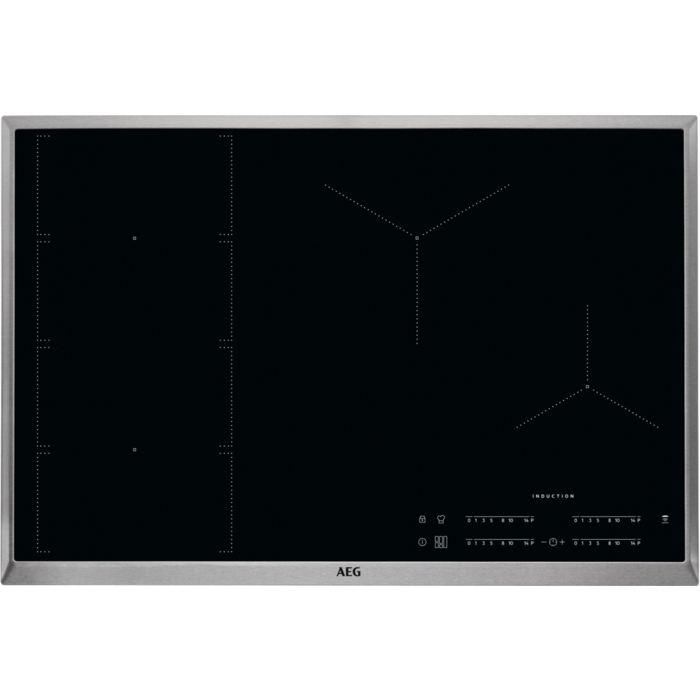 AEG IKE84471XB Noir, Acier inoxydable Intégré Plaque avec zone à induction