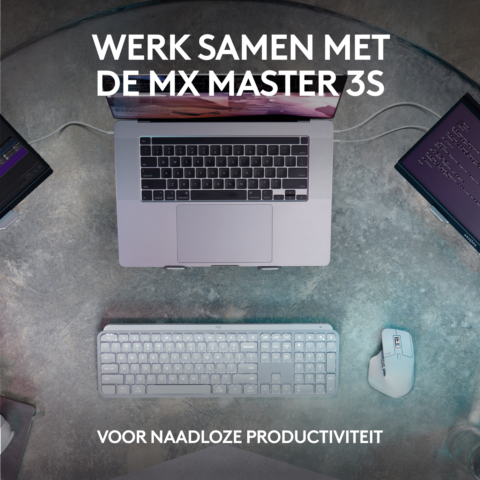 LOGITECH WIRELESS MX KEYS AZERTY ZWART
