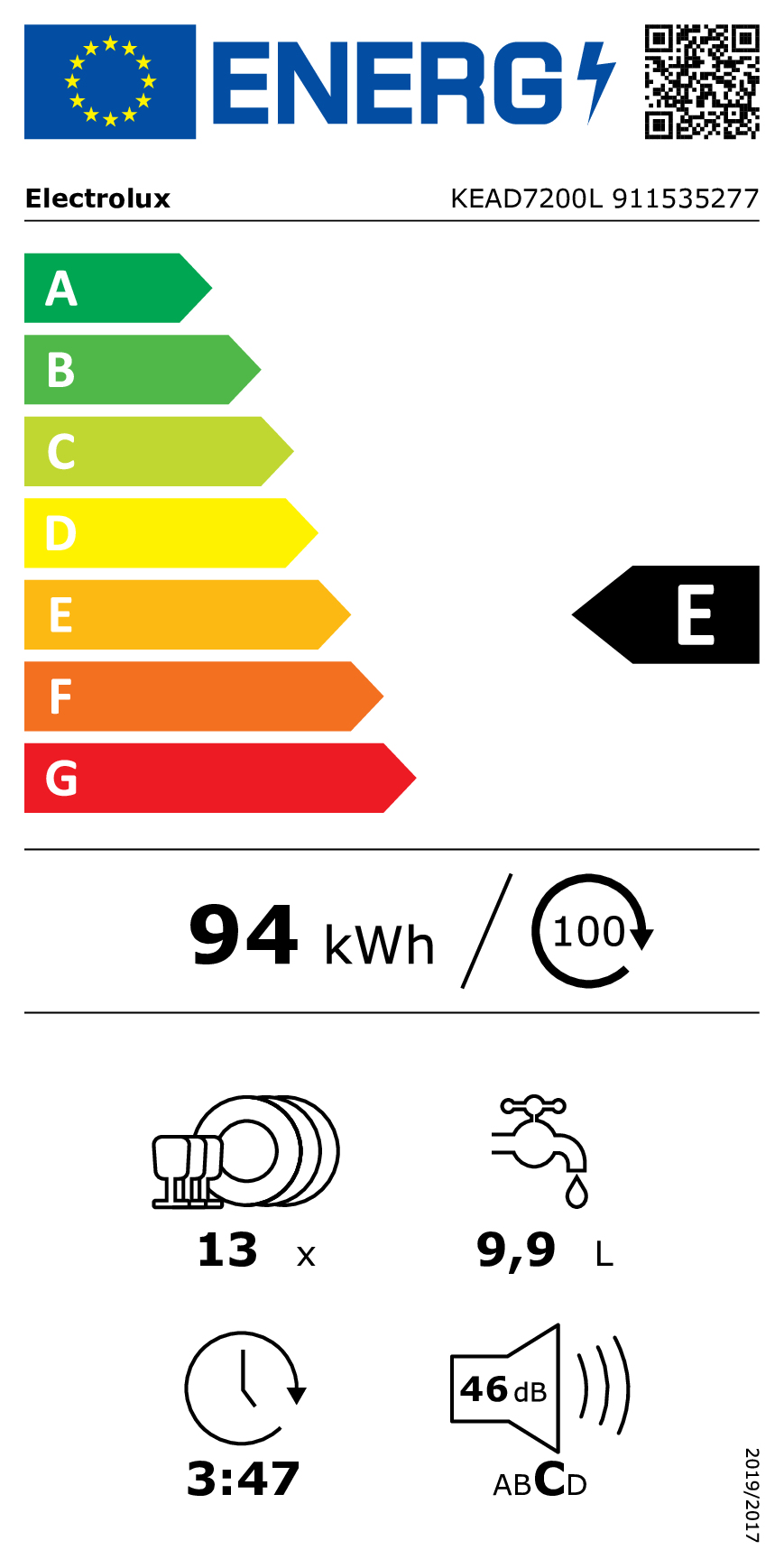 Electrolux KEAD7200L Volledig ingebouwd 13 couverts