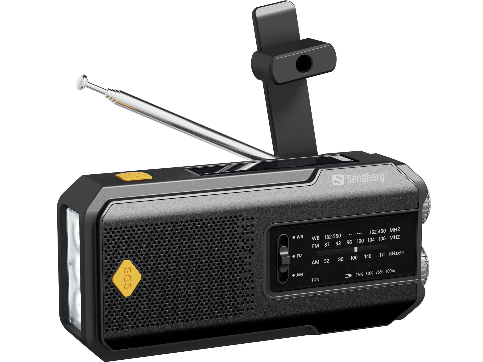 FM radio SANDBERG Survivor 421-04 / 2000mAh solar powerbank / zaklamp / zwenge