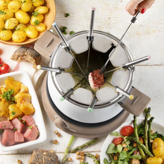 Fondue Domo DO736F - 8P - houtlook/wit - 1500 W 