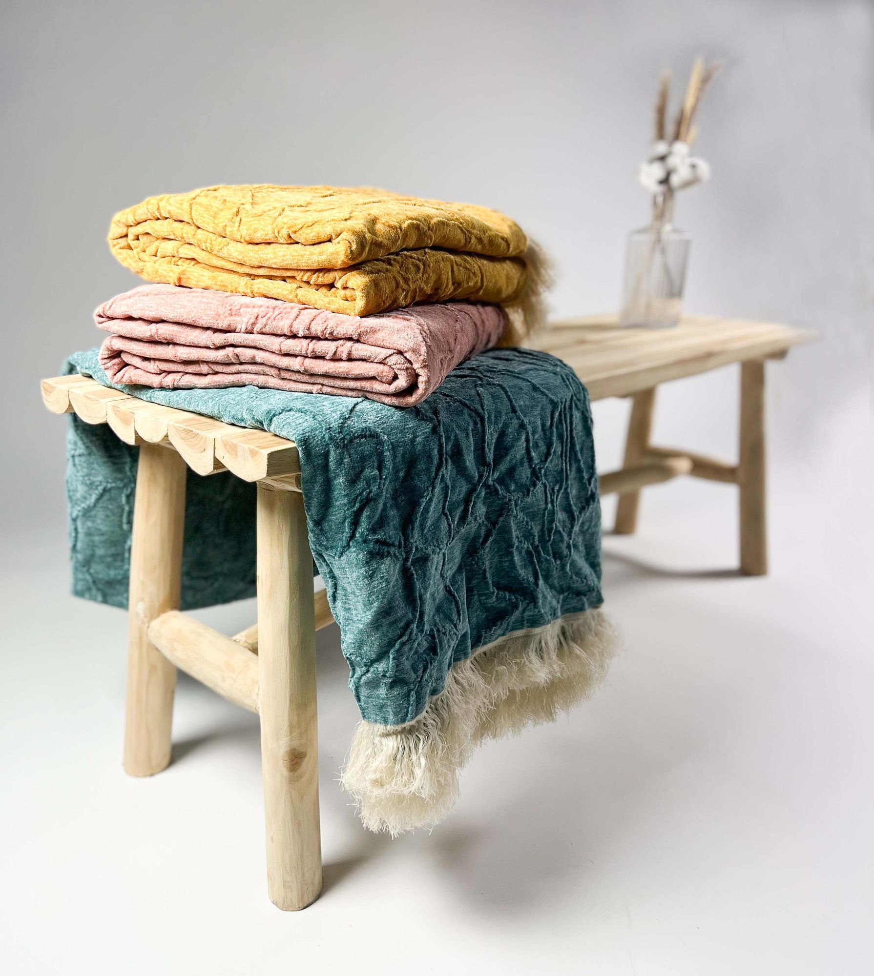 Plaid Dutch Decor FLORINE Muted Clay 140x180cm