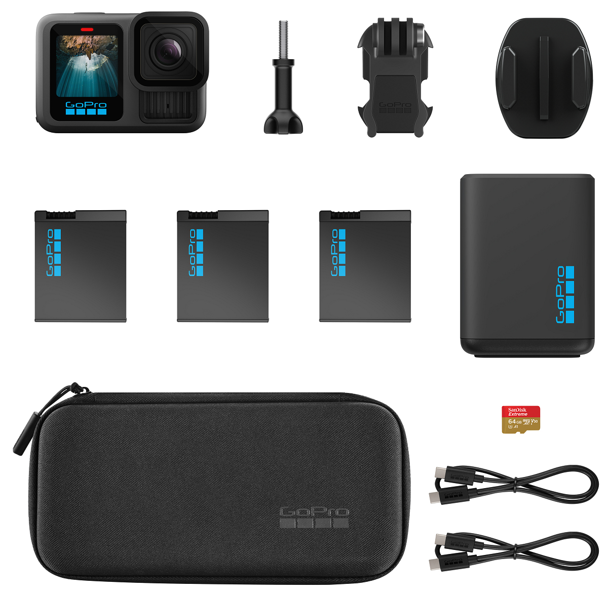 GoPro HERO13 Extended Power Bundle actiesportcamera 27,6 MP 5.3K Ultra HD CMOS 25,4 / 1,9 mm (1 / 1.9") Wifi 125 g