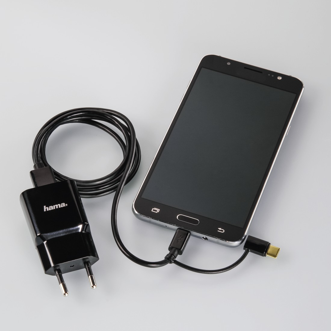 Hama Câble micro-USB 2 en 1 avec adaptateur USB Type-C, 1 m, noir