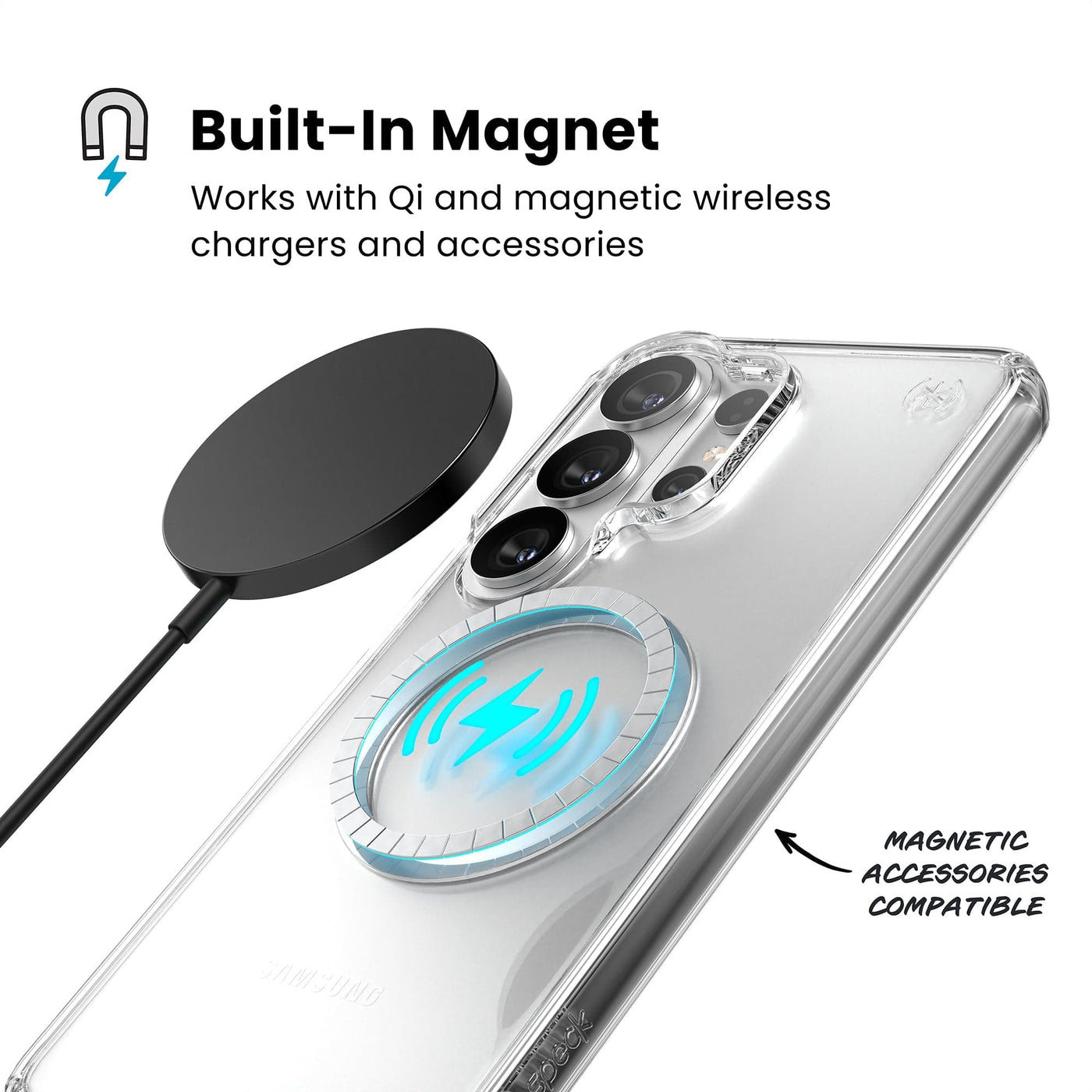 Speck Presidio2 Clear + Magnet Samsung Galaxy S26 Ultra - with Microban