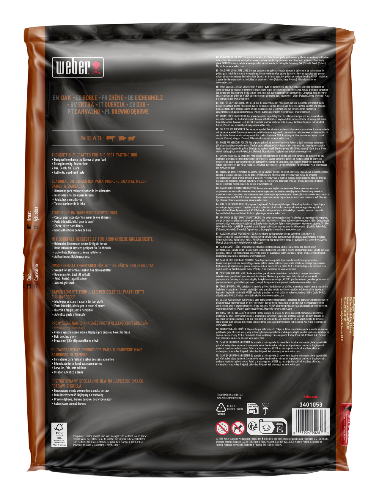Pellets WEBER 3401053 Oak / 8KG