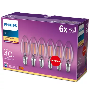LED-lamp PHILIPS 8718696775035 E14 B35 4W-40W WW x6