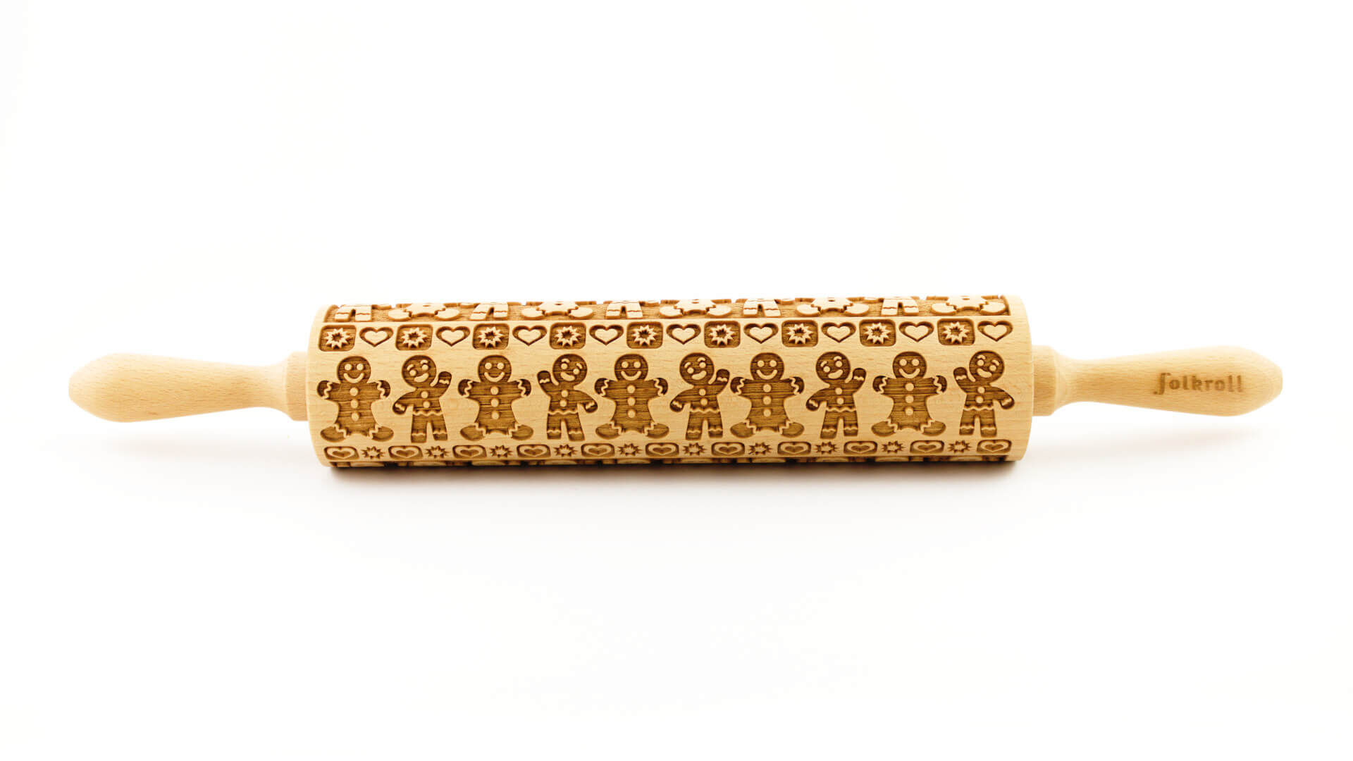 Decoratie-deegrol FOLKROLL 11.FR5353 Gingerbreadman hout / 43cm