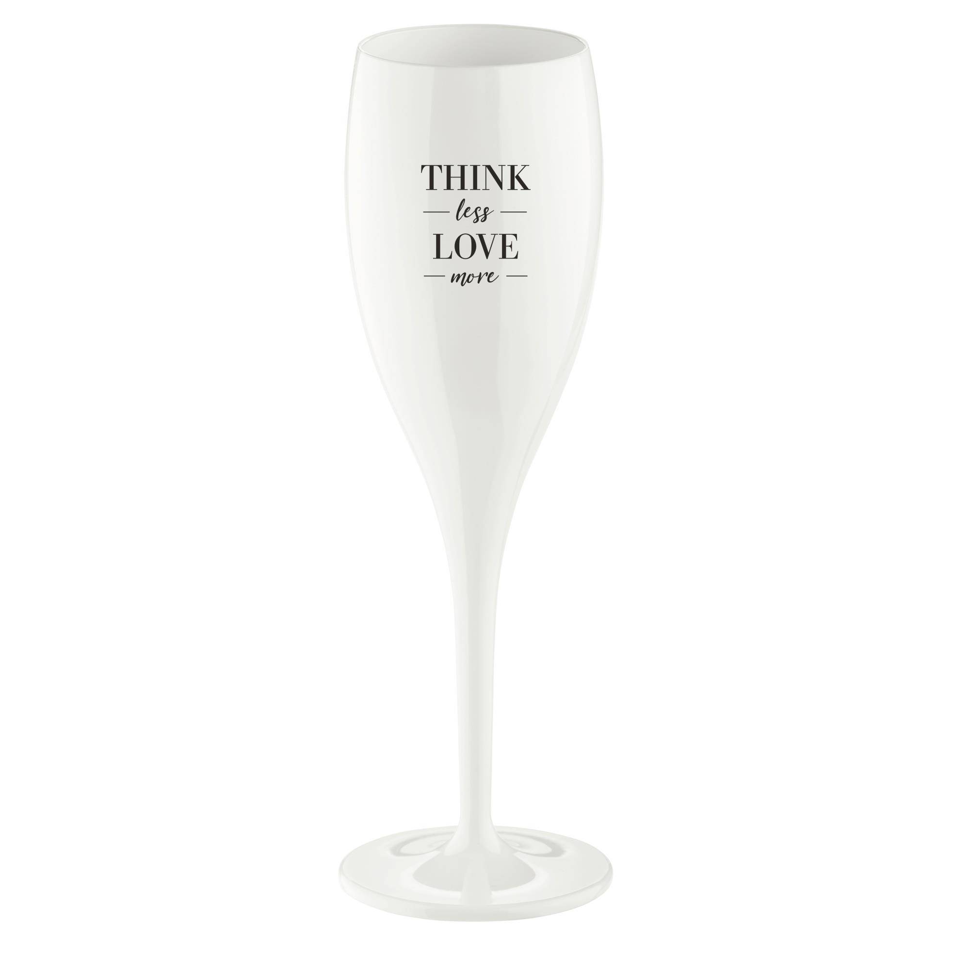 Glas KOZIOL 3911525 Cheers Think Less Love More White 100ml