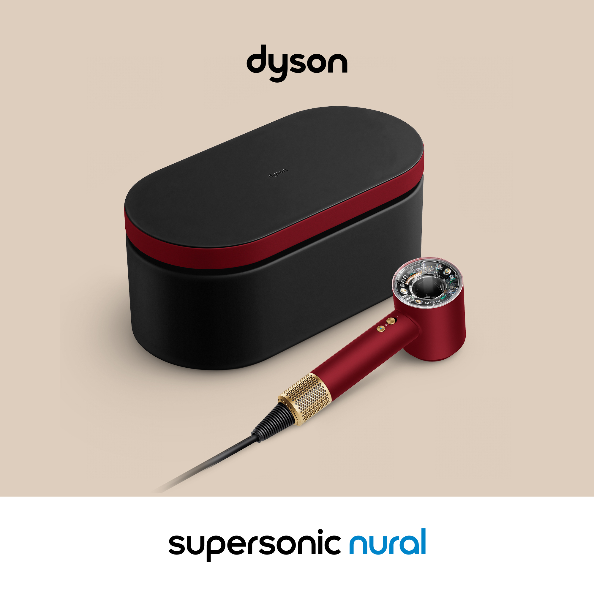 Haardroger DYSON 493117-01 Supersonic Nural / Straight + Wavy / red velvet & gold
