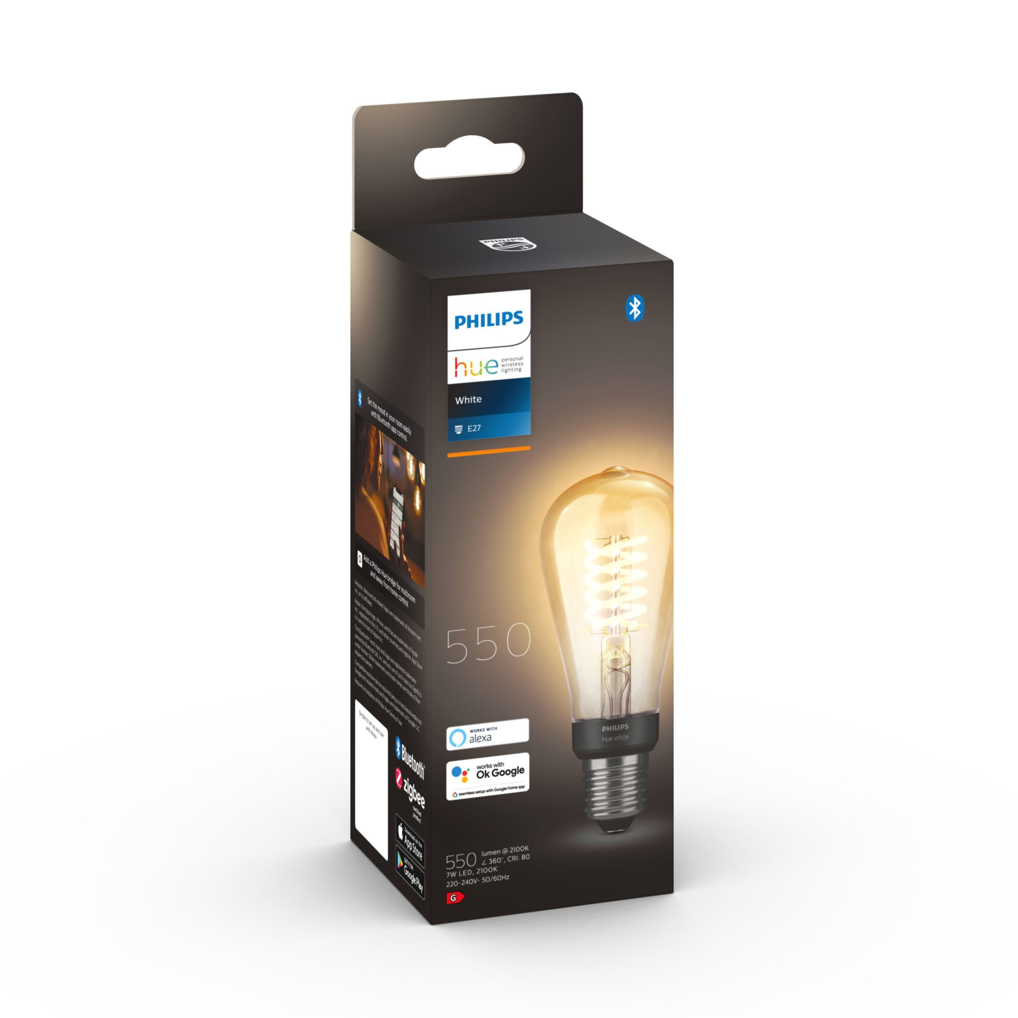 Lamp PHILIPS HUE Filament White E27 ST64