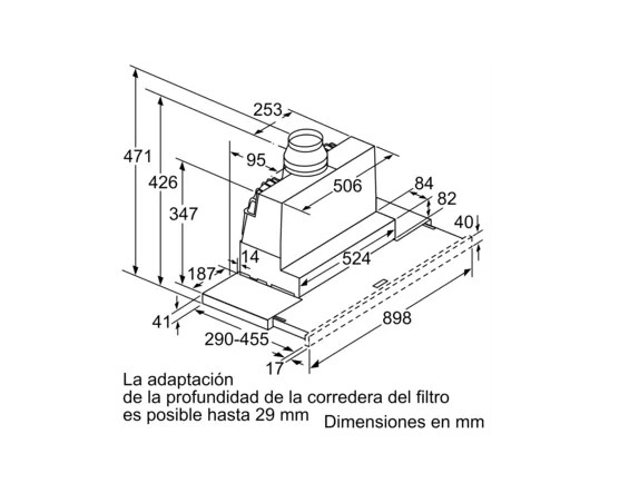 Dampkap SIEMENS LI97SA531 / telescopisch / 90cm / inox